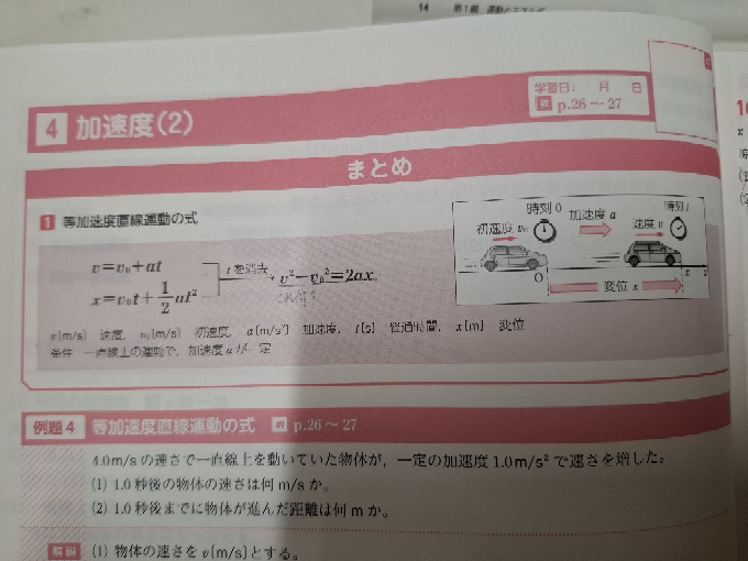v²-v0²=2axは何を意味しますか？ - その式はそこに載ってる2