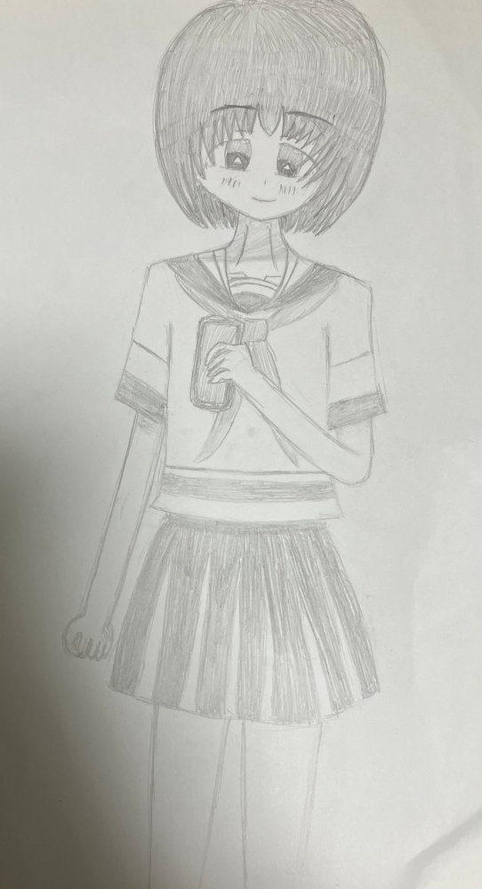 このイラストのアドバイスをお願いします。鉛筆だけで描きました