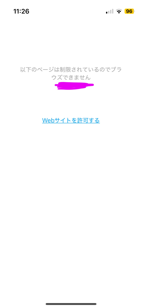 ウェブサイトを許可するというところを押したらパスコード入力に