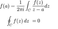 画像上のコーシーの積分公式の∫cの意味は何ですか？
画像下のコーシーの積分定理の∫の中に○が入った物の意味は何ですか？ 