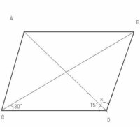 平行四辺形のxの角度を求める問題 Aとdはひとしくcとb Yahoo 知恵袋