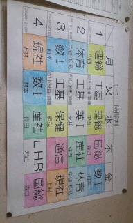 時間割表載せますｗ私が通っている定時制高校 週に一度ある 通信 という Yahoo 知恵袋