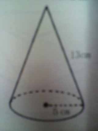 底面の半径５cm母線の長さ13cmの円錐の表面積を求めるもん Yahoo 知恵袋