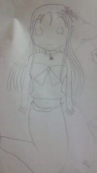 小６女子です人魚姫を描いてみたのですがどうでしょう ど Yahoo 知恵袋