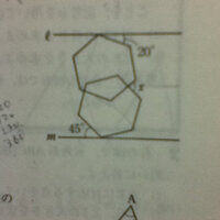 2直線ｌ ｍが平行で 2つの正六角形が図のように交わっているとき 角ｘの大き Yahoo 知恵袋