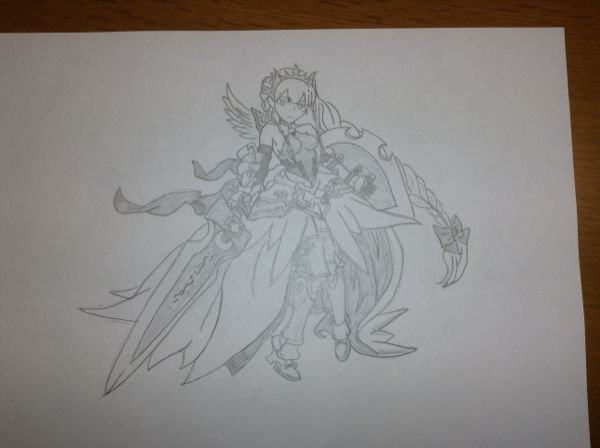 パズドラのプリンセスヴァルキリー描いたんですけど 絵の評価ください Yahoo 知恵袋