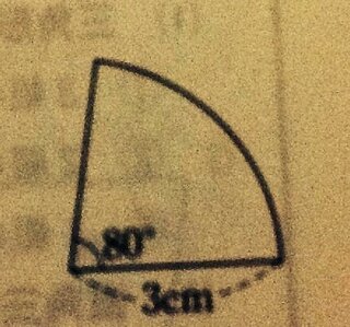 数学の質問です 図は 半径が3cm 中心角が80 の扇 Yahoo 知恵袋