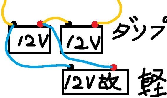 24v車 12v 2 から12v車へのバッテリー救援の仕方について下の図 Yahoo 知恵袋