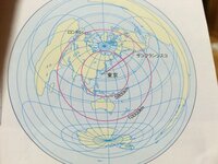 高校地理正距方位図法について 東京中止の正距方位図法では サン Yahoo 知恵袋