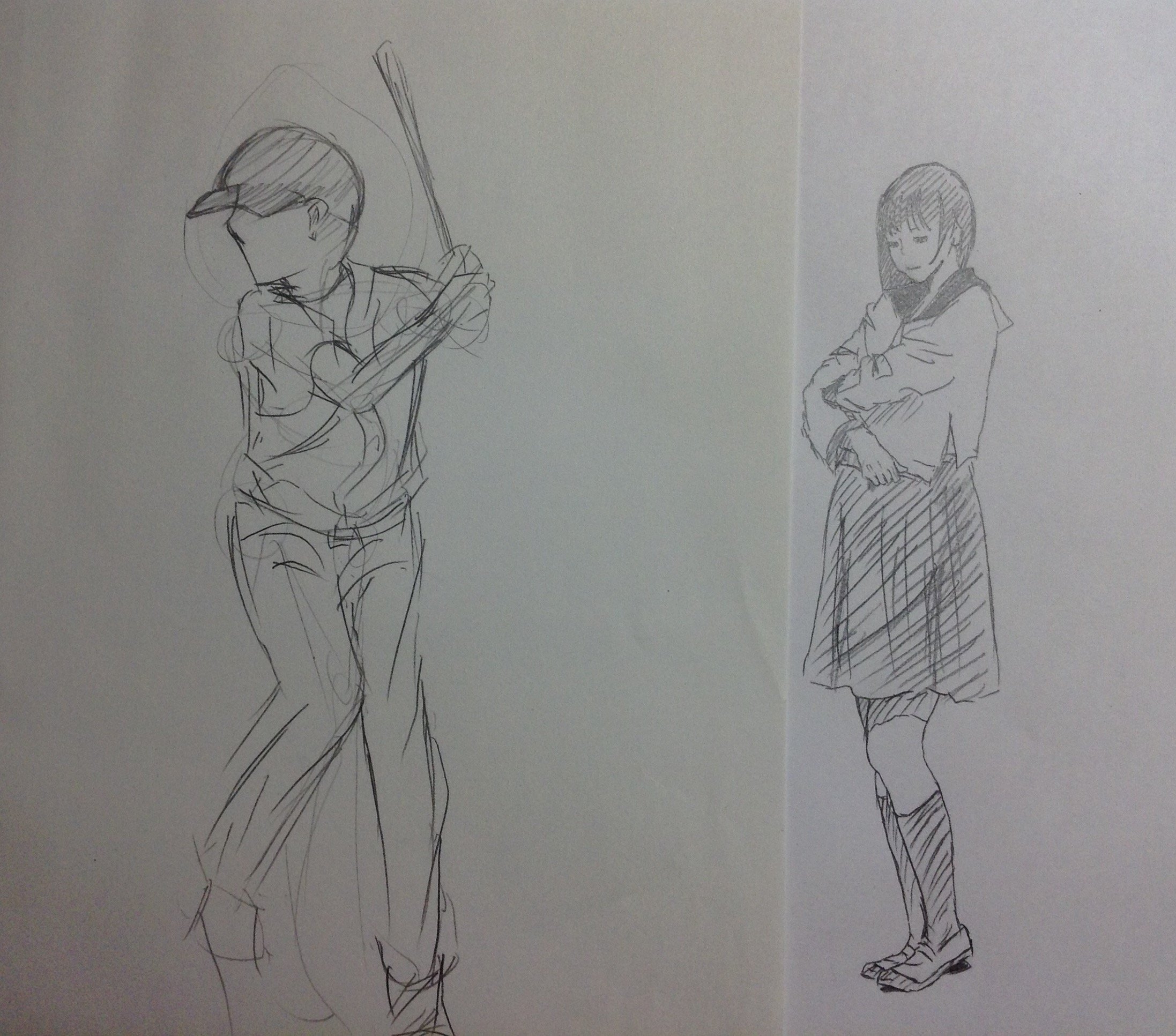 私の絵と友達の絵どっちの方がう上手いですか？？？今日絵が下手な