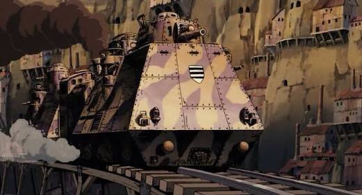 ラピュタに出てくる装甲列車は、現実的に観れば、軍事的価値はあるので
