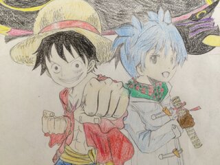 絵の評価お願いします Onepieceのルフィと暗殺教室の潮田 Yahoo 知恵袋