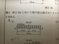 等分布荷重と集中荷重が合わさった問題です 最大曲げモーメ Yahoo 知恵袋