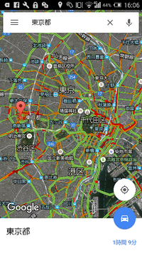 グーグルマップの渋滞状況の画像ですが 何色がどれくらい混んでて Yahoo 知恵袋