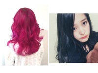 今左の写真に近いピンク色の髪色をしており次に右の写真のようなブルーブラッ Yahoo 知恵袋