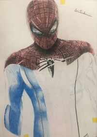 色鉛筆でスパイダーマンを描いてみたのですが どうでしょうか Yahoo 知恵袋