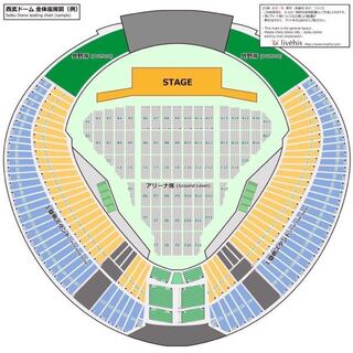 西武ドーム座席についてです 画像アリーナ席両横の緑の席は解放可能な Yahoo 知恵袋