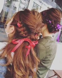 こういう風にリボンを編み込んだり 三つ編みと一緒にしたりする時 Yahoo 知恵袋