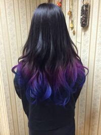 この髪色にしたいのですが 毛先への青と紫のグラデ 毛先ブリーチ Yahoo 知恵袋