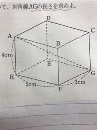 対角線agの求め方教えてください 直方体の対角線の長さ 縦 Yahoo 知恵袋
