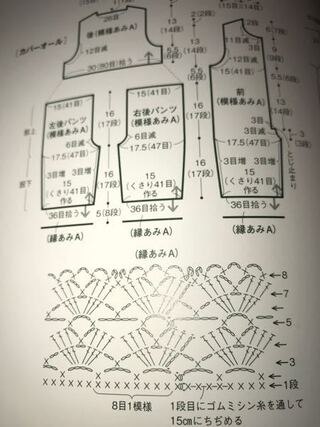 かぎ針編み初心者です ベビー用カバーオールを作っています 編み図を Yahoo 知恵袋