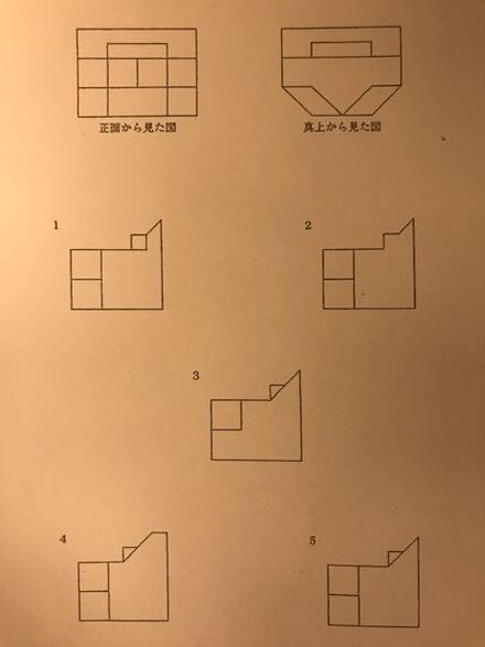 ある立体について正面から見た図及び真上から見た図を示したものであ 教えて しごとの先生 Yahoo しごとカタログ