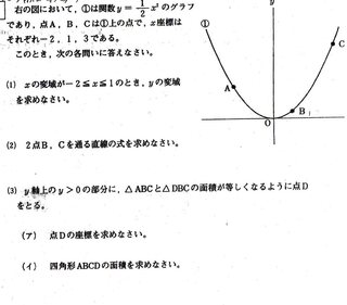 二次関数で四角形の面積を求める問題 3 の ィ が分かりません Yahoo 知恵袋