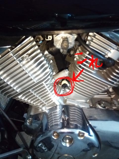 ドラッグスター250のエンジンの間のにあるツマミ？何か解らない