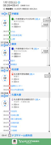 宇都宮駅からナゴヤドーム前矢田駅まで行きたいのですが 乗換案内 Yahoo 知恵袋