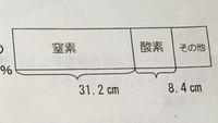 至急教えて下さい 空気中の成分を長さ40 の帯グラフに表すと右のグラフ Yahoo 知恵袋