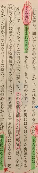 高1現代文 羅生門についての質問です ある勇気 とは Yahoo 知恵袋