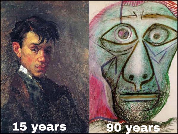 パブロ・ピカソの自画像って若い頃と老後で - どうしてこんなに