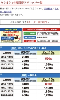 Round1カラオケフリータイム会員は料金表示赤字部分一律100円引きと Yahoo 知恵袋