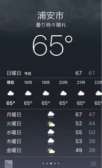 Iphoneの天気をタップすると現在地の天気の横に大きく82 Yahoo 知恵袋