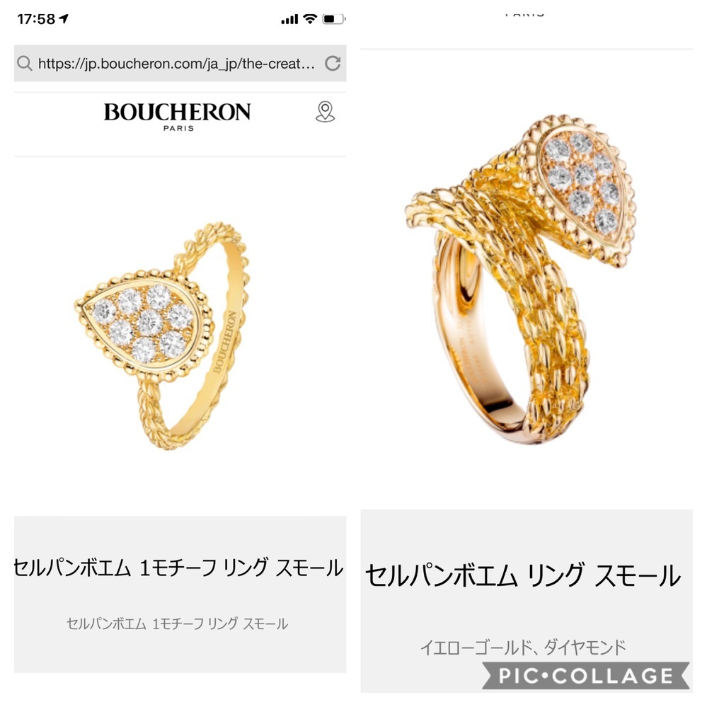 50代目前の主婦です。結婚25周年の記念にブシュロンのリングの 