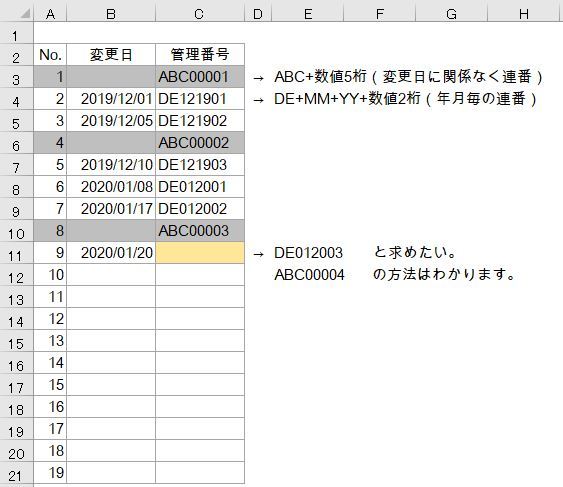 Excelvba 年月毎に連番する方法 同列上に2タイプの 記号 番号 Yahoo 知恵袋
