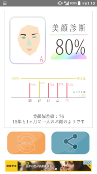 美顔診断 というアプリは正しいですか それでごく一般的と出ました 確か Yahoo 知恵袋