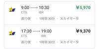 例えば茨城空港から新千歳空港まで どうしてここまで金額に差があ Yahoo 知恵袋