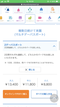 ディズニーに詳しい方教えてください ディズニーのツーデーパスポ Yahoo 知恵袋