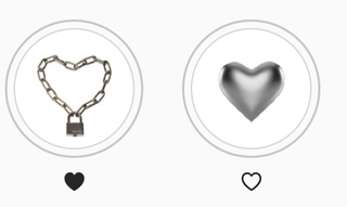 instagramのハイライトでこのようなシルバーのぷっくりしたハートの yahoo 知恵袋