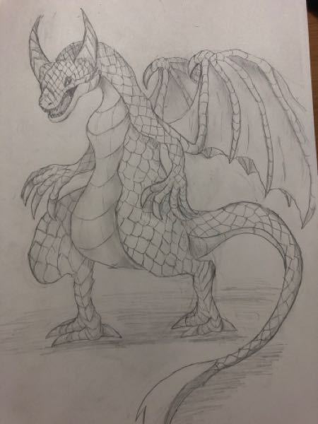 中学生です 絵の評価お願いします ドラゴンを描いてみました 特徴とか全然 Yahoo 知恵袋