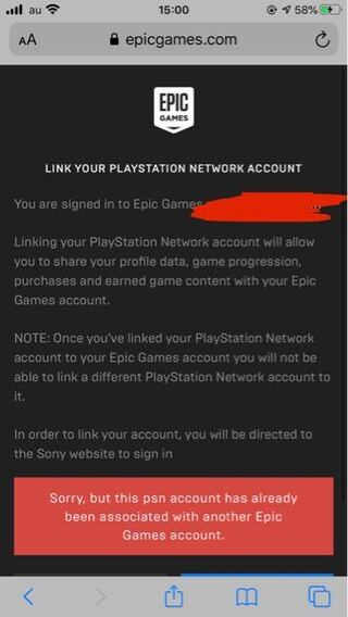 Ps4のフォートナイトにepicアカウントを変えようとしたらこ Yahoo 知恵袋