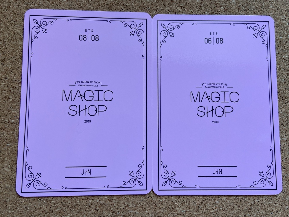 BTSのトレカについて質問なんですが、magicshopのトレカを2枚と