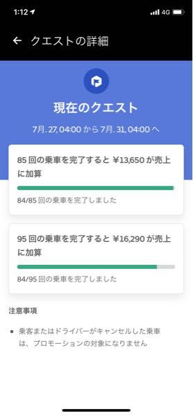 ウーバーイーツのクエストについて、いま日づけが変わって金曜日なの 