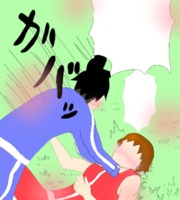 写真で一言 このイラストはギャグマンガ日和のトレスです 大 Yahoo 知恵袋