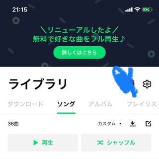 Lineミュージックのソングやアルバム プレイリストのとこの履 Yahoo 知恵袋