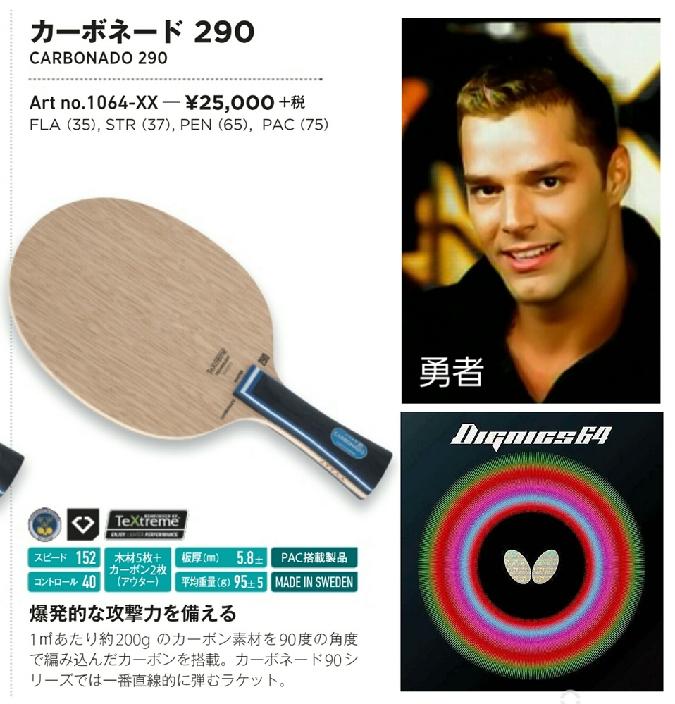 Stiga スティガ 中国式ラケット Carbonade カーボネード 中国式ペンホルダー Penholder 290