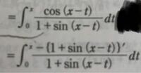 高校数学3の公式で例えばcos3tを積分すると1/3sin3tになるっていう公式がありましたよね。 これは分母を積分した(logにするために1がありますが)形なのですが、tで積分するのでxは無視してcos(-t)と見て公式を適用するといった方法で良いのでしょうか。