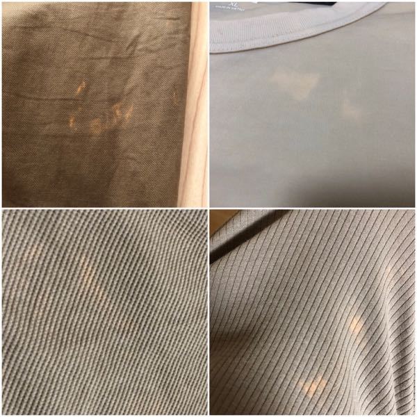 最近ブラウン系の服がこのような色落ちの仕方をします。 - 裏返