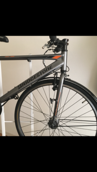 クロスバイクの故障ブリジストンのtb-1です。 - 前輪とハン